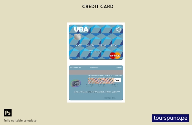 listo para imprimir plantilla de mastercard del Banco Unido de Albania de Albani